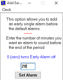 Clock Add Early Alarm