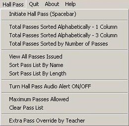 Clock Menu Hall Pass